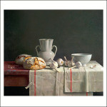 Bread in white still life