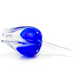 Glazen tulp Blauw Wit