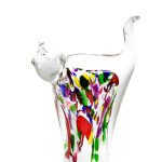 Glass Cat White Multicolor