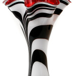Glazen vaas waaier zebra (groot)