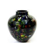 Glass vase Black Multicolor Round