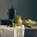 Still life with yellow pitcher and apples